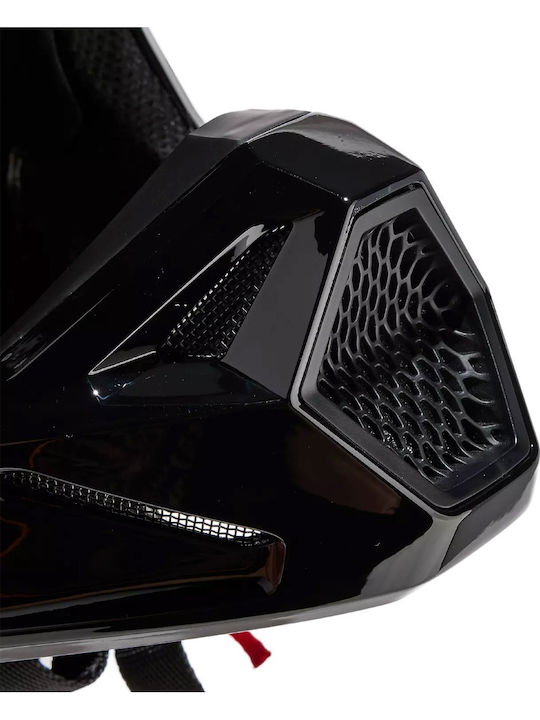 Fox V1 Solid Black Motorcycle Helmet Motocross DOT / ECE 22.06