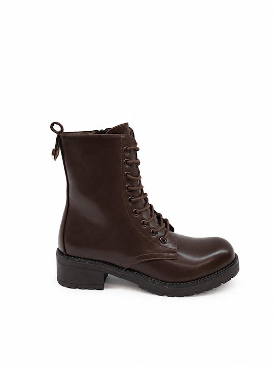 Women's Brown Combat Boots