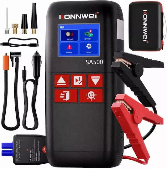 Konnwei Преносим Стартер за Батерия за Кола и Мотоциклет 10400mAh с Помпа и Стъкла 12V