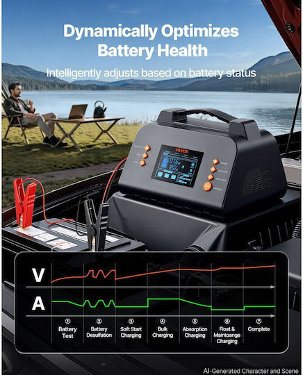 Vevor Car Truck & Motorcycle Battery Charger 6/12/24V