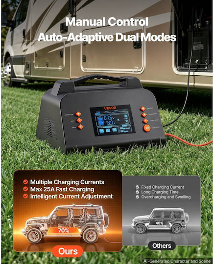 Vevor Car Truck & Motorcycle Battery Charger 6/12/24V