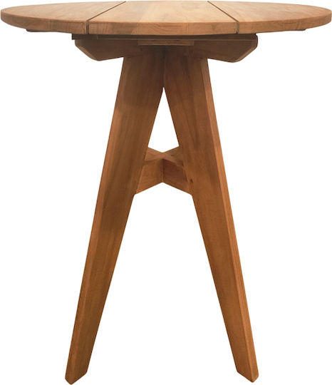 Cadrada Runder Esstisch aus Massivholz Natürlich 70x70x76cm