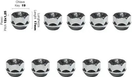 Simoni Racing Кростини Конични 12x1.25/17мм 10 броя 10бр