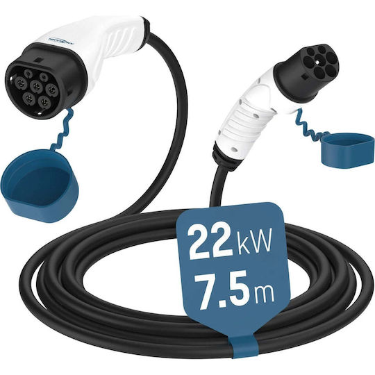 Ansmann Трифазен Кабел За Зареждане На Електрически Автомобили 22kW Тип 2 - Тип 2