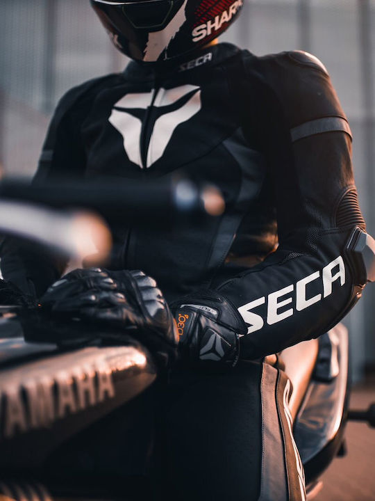 Seca Men's Motorcycle Gloves Leather Black