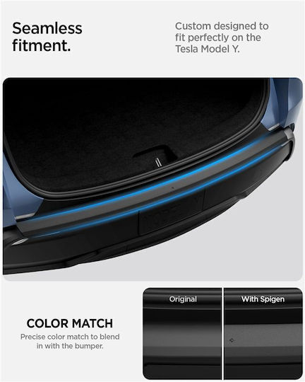 Spigen Rear Bumper Protector Tg200-yj Matte Black Tesla Model Y Juniper Acp10618