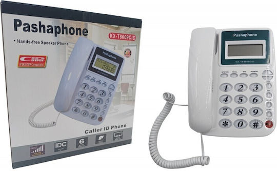 KX-T8009 Corded Phone Office for Elderly White KX-T8009