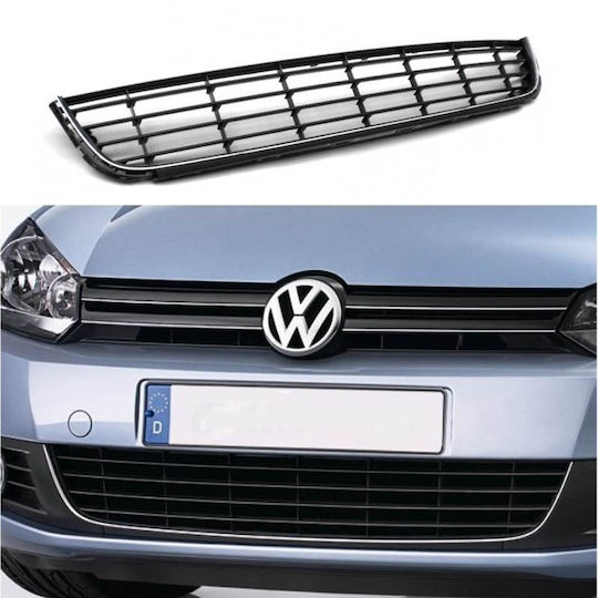 Central Bumper Grille for Vw Golf Vi 6 08-12 Black Chrome 1 Piece