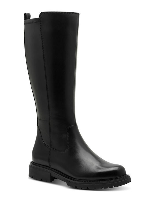 Leder Damenstiefel Schwarz