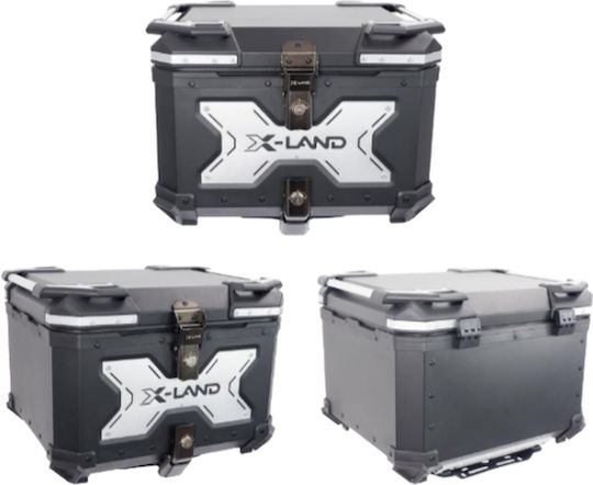 X-Land Motorcycle Top Case Aluminum 65lt Black