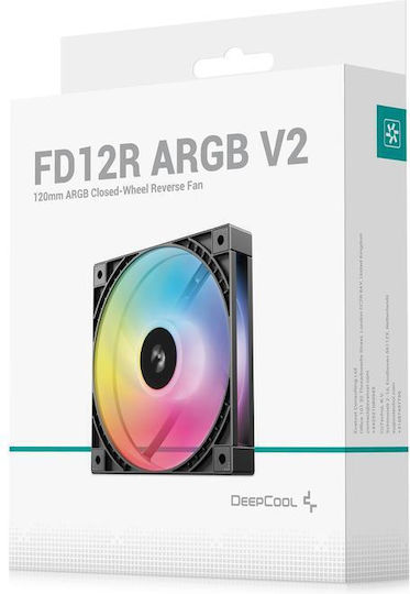 FD12R ARGB V2 Case Fan 120mm (1700rpm / 50.56cfm) with ARGB Lighting Black