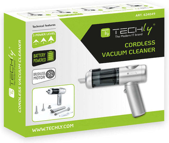 Techly Car Handheld Vacuum & Blower 2 in 1 Rechargeable 5V 100W Silver