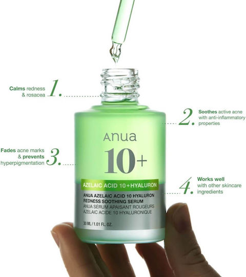 Azelaic Acid 10 Hyaluron Soothing & Moisturizing Serum Face with Niacinamide & Hyaluronic Acid 30ml