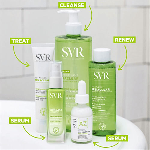 SVR Laboratoire Sebiaclear [AZ] Ampoule Flash Ορός Προσώπου με 15% Αζελαϊκό Οξύ κατά των Ατελειών για Δέρμα με Τάση Ακμής 30ml