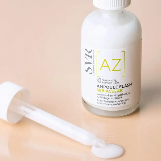 SVR Laboratoire Sebiaclear [AZ] Ampoule Flash Ορός Προσώπου με 15% Αζελαϊκό Οξύ κατά των Ατελειών για Δέρμα με Τάση Ακμής 30ml