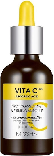 Missha Vita C Plus Spot Correcting & Firming Ampoule Moisturizing & Anti-Aging Ampoule Face Serum with Vitamin C & Vitamin E for Brightening & Firming 30ml