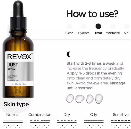 Revox Just Retinal Anti-Aging Serum für das Gesicht mit Retinal und Panthenol 30ml