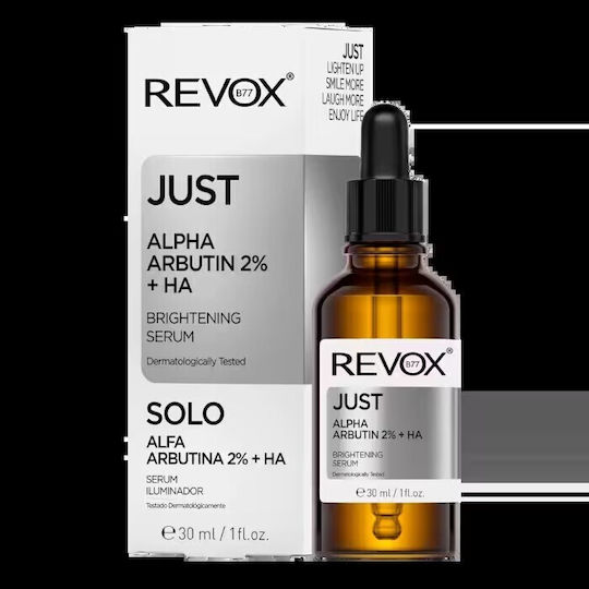Revox Just Alpha Arbutin 2% + HA Ενυδατικό & Αντιγηραντικό Serum Προσώπου με Υαλουρονικό Οξύ για Αποτοξίνωση & Λάμψη 30ml