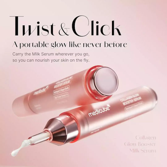 Medicube Collagen Glow Booster Moisturizing Face Serum Booster with AHA & Peptides for Brightening & Nourishing 15ml