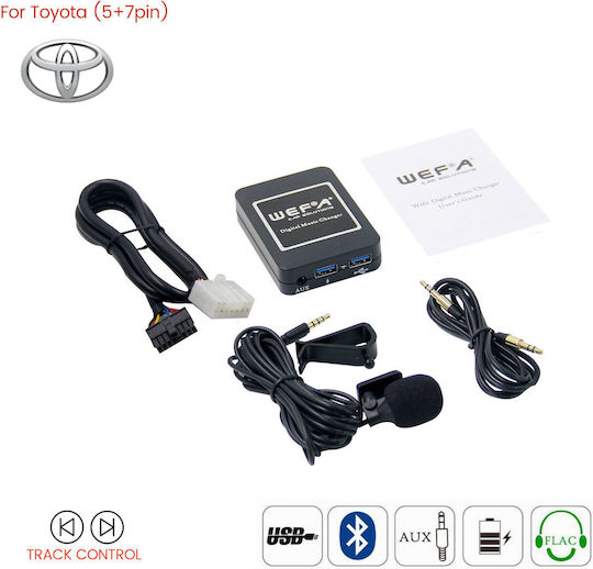 Интерфейс Wefatech Aux USB Зарядно устройство USB Bluetooth Фабрични източници Toyota 5+7pin Wf.606.toyota.5.7