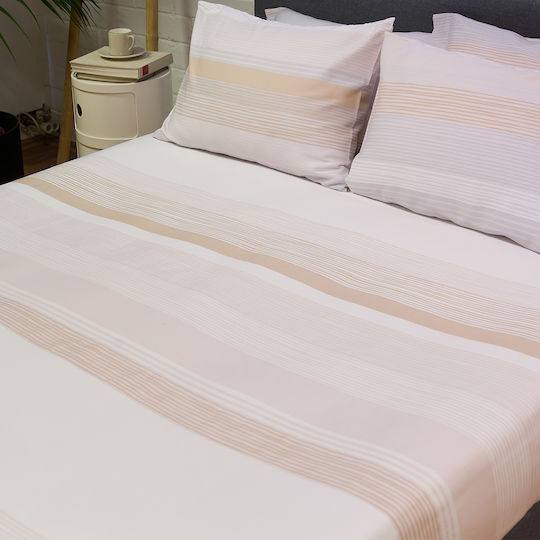 Σεντόνια Υπέρδιπλα Σετ Naf-naf Diamond 254 Opal Beige