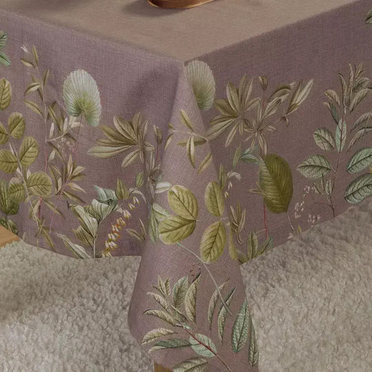 Nef-Nef Homeware Tablecloth Cotton Flora Brown 140x240cm