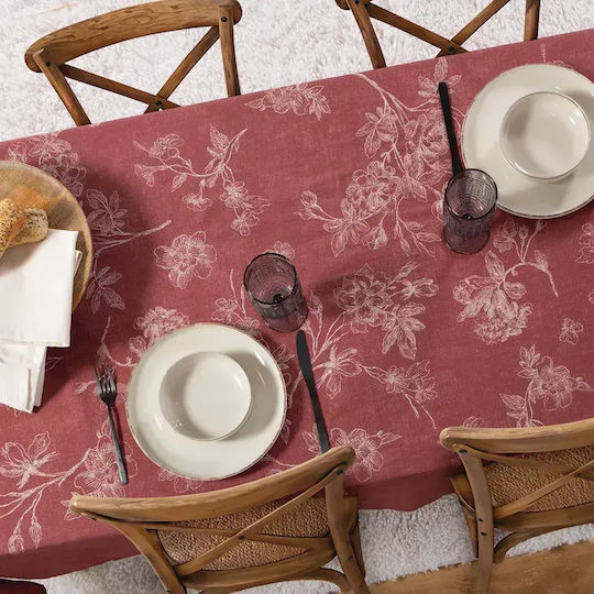 Nef-Nef Homeware Tablecloth Cotton Dream Bordo 140x140cm