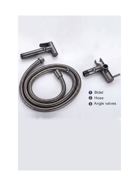Naron Wall-Mounted Grey Bidet Set