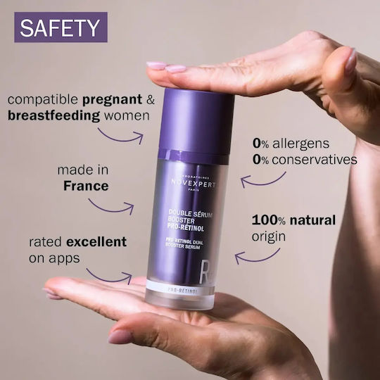 Novexpert Pro-retinol Dual Booster Ενυδατικό & Αντιγηραντικό Serum Booster Προσώπου με Bakuchiol & Ρετινόλη για Λάμψη 30ml