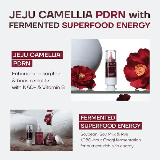 Missha Camellia PDRN NAD Renew Moisturizing Serum Booster For Face With Niacinamide & Peptides 15ml