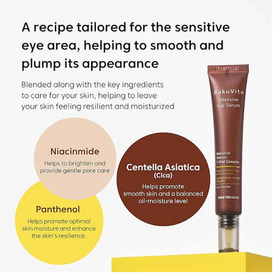 Thank You Farmer BakuVita Intensive Soothing & Anti-aging Ampoule Eye Serum with Retinol & Panthenol for Dark Circles & Brightening 30ml