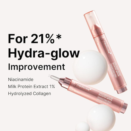 Medicube Collagen Glow Booster Moisturizing Face Serum Booster with AHA & Peptides for Brightening & Nourishing 15ml