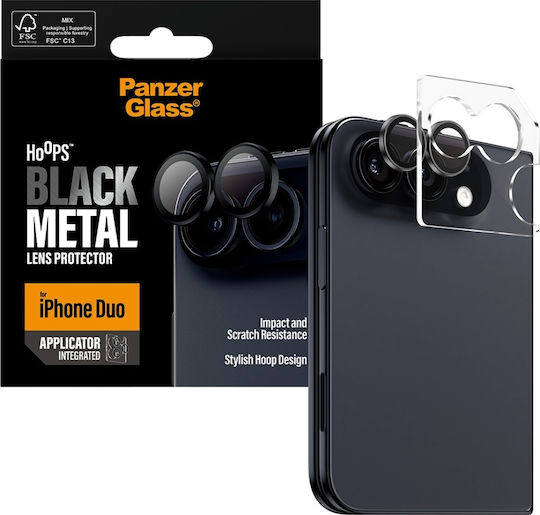 PanzerGlass Hoops Camera Protection Tempered Glass Black for iPhone Duo