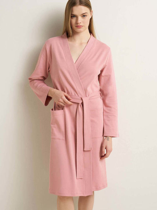 Vamp Winter Women's Cotton Robe Pink