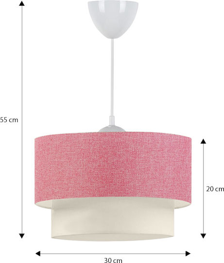 Megapap Whitehous Hängelampe Rosa mit Fassung E27 30x20x55cm.