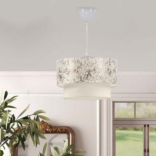 Megapap Whitehouse Pendant Light White with Socket E27 30x20x55cm