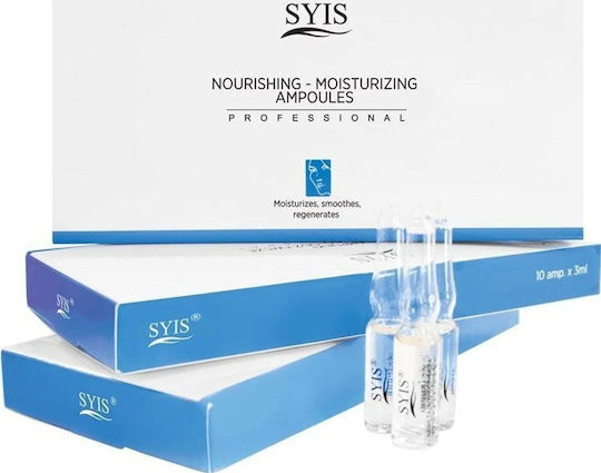Syis Nourishing Soothing & Moisturizing Face Serum with Hyaluronic Acid & Panthenol for Brightening & Firming 10x3ml