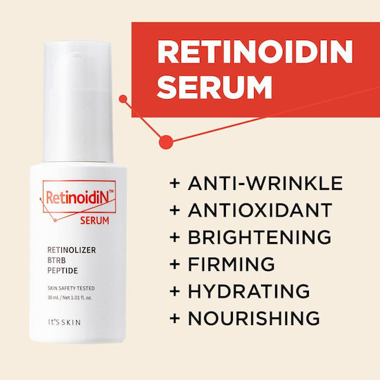 It's Skin RetinoidiN Serum Hidratant și Anti-îmbătrânire Pentru Față cu Retinol pentru Revitalizare și Hrănire 30ml