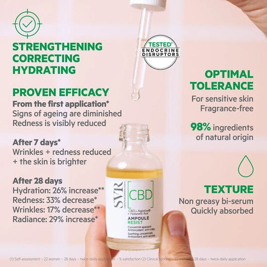 SVR Laboratoire Serum CBD Resist Anti-Aging & Beruhigendes Gesicht Serum mit Reinem CBD 30ml