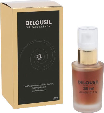 Delousil Serum Hidratant și Anti-Îmbătrânire pentru Față cu Secreție de Melc și Caviar pentru Detoxifiere și Strălucire 30ml
