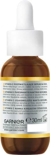 Garnier Skin Naturals Streaming Night Serum 10% Vitamin C Serum Face with Vitamin C for Radiance & Revitalization 30ml