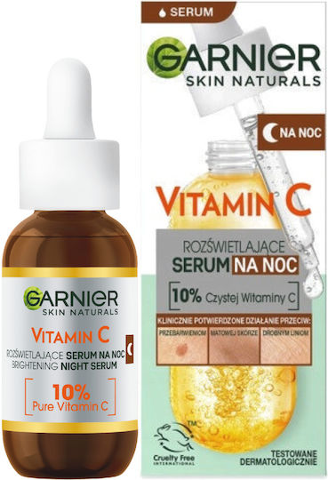 Garnier Skin Naturals Streaming Night Serum 10% Vitamin C Serum Face with Vitamin C for Radiance & Revitalization 30ml