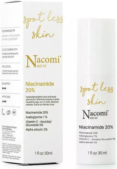Nacomi Next Level Niacynamide 20% Spotless Skin Moisturizing Serum Face with Vitamin C & Niacinamide for Radiance & Dark Spots 30ml