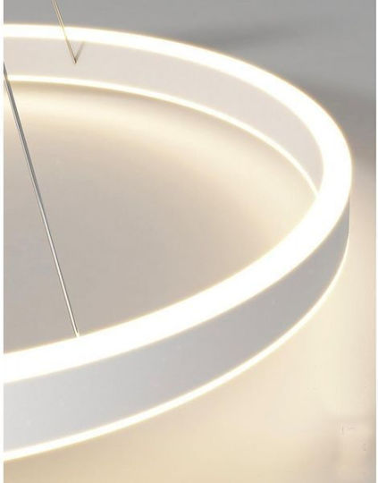 ArkoLight White LED Pendant Ceiling Light with Warm to Cool White Light 60x60x63cm