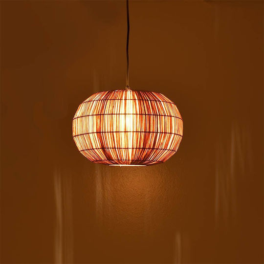 Inart Ozelia Κρεμαστό Φωτιστικό Καφέ Boho με Ντουί E27 33x33x122εκ.