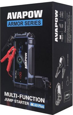 Avapow A9 Plus Преносим Стартер за Автомобилен Акумулатор и Мотоциклет 12000mAh с Power Bank / USB / Фенер 12V