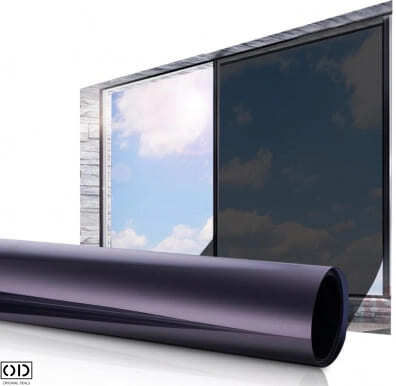 Self-adhesive Protective Film Glass Window Uv Solar Protection Privacy Acrylic Pvc 60 X 200 Cm 0.5 Mm Thickness Black Original Deals