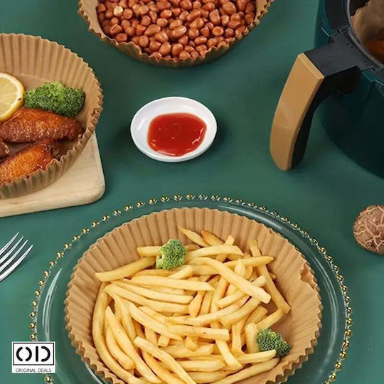 Hârtie de copt antiaderentă rotundă pentru Air Fryer 50x50 cm 50 buc