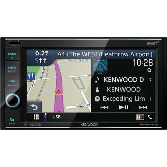 Kenwood Ηχοσύστημα Αυτοκινήτου 2 DIN (Bluetooth/USB/WiFi/GPS/Apple-Carplay/Android-Auto) με Οθόνη Αφής 6.2"