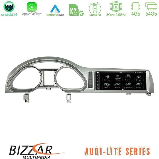 Bizzar Auto-Audiosystem für Audi Q7 2006-2009 (Bluetooth/USB/AUX/WiFi/GPS/Apple-Carplay/Android-Auto/Notenblätter) mit Touchscreen 10.25"